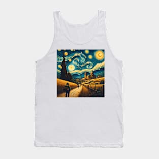 Camino de Santaigo, Spain, in the style of Vincent van Gogh's Starry Night Tank Top